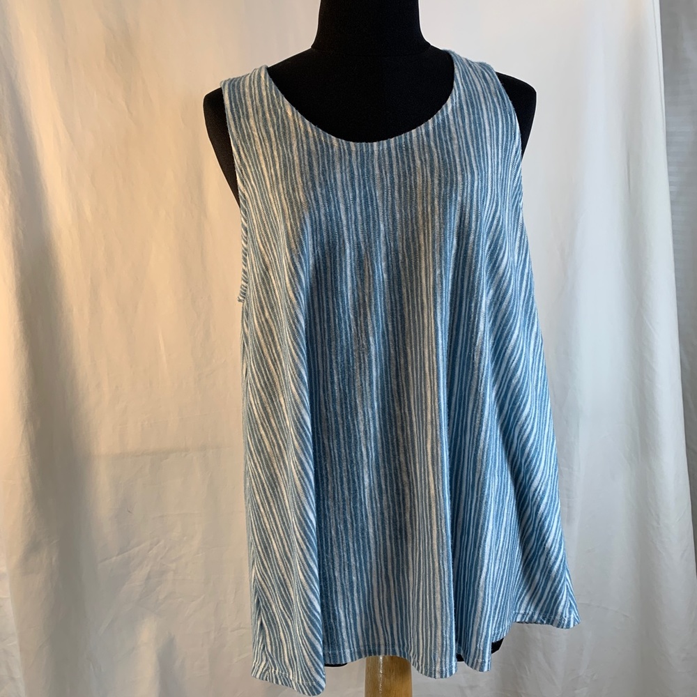 Anthropologie W5 Striped High Low Blouse  XL